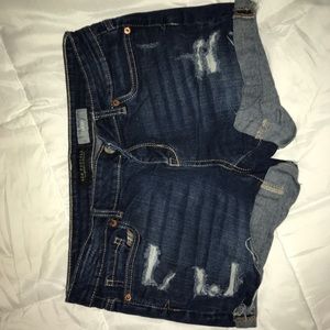 Aero distressed jean shorts